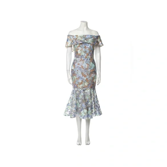 bronx and banco blue floral dress x REVOLVE Eva Midi Dress